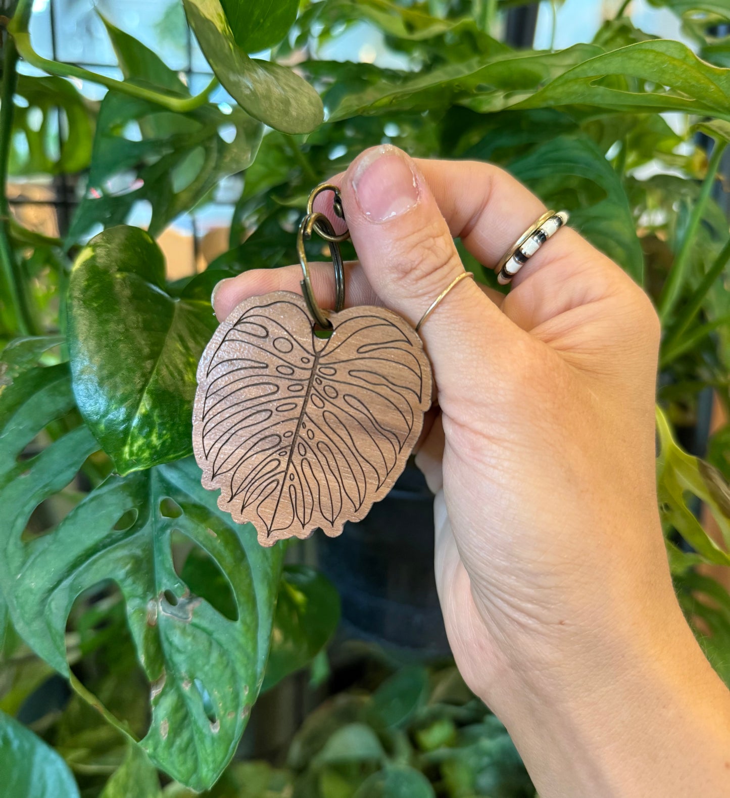 Monstera Leaf Key Chain