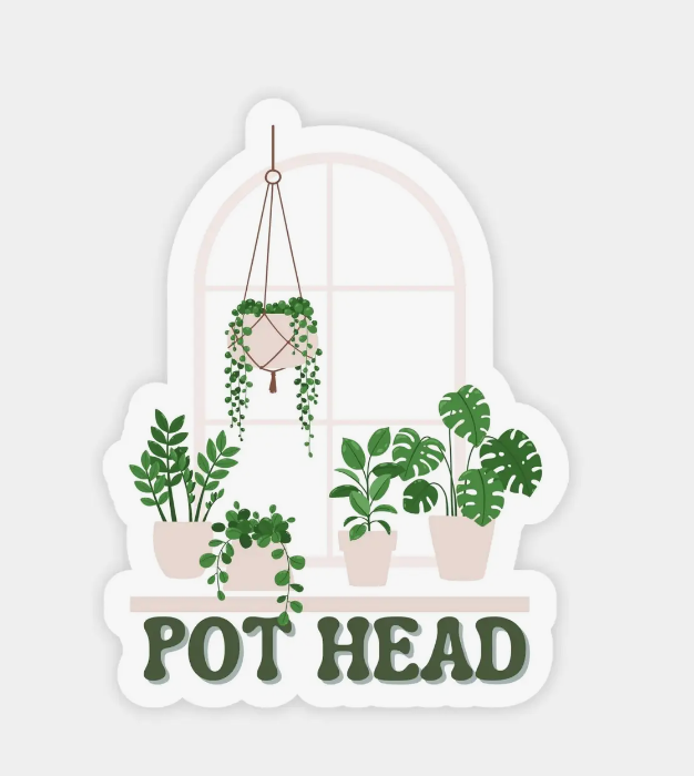 Pot Head House Plant Sticker