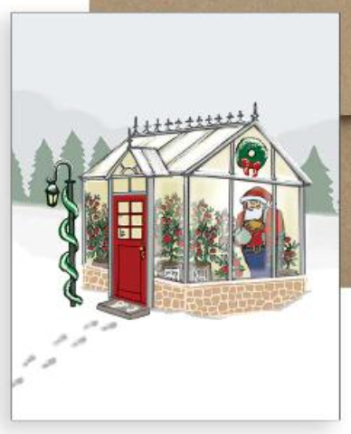 Santa w/ Greenhouse Tomatoes Card