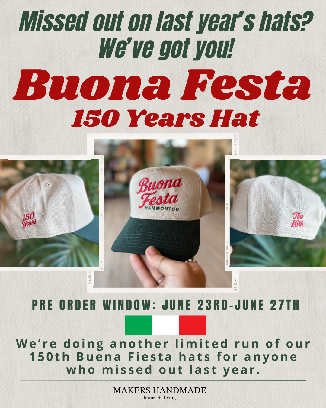 Buona Festa|150 Years Hat