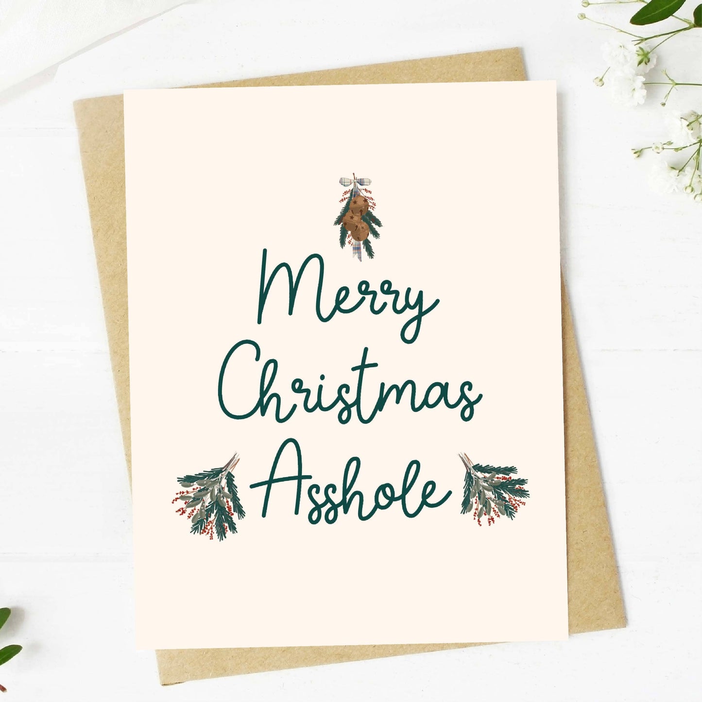 "Merry Christmas Asshole" Greeting Card